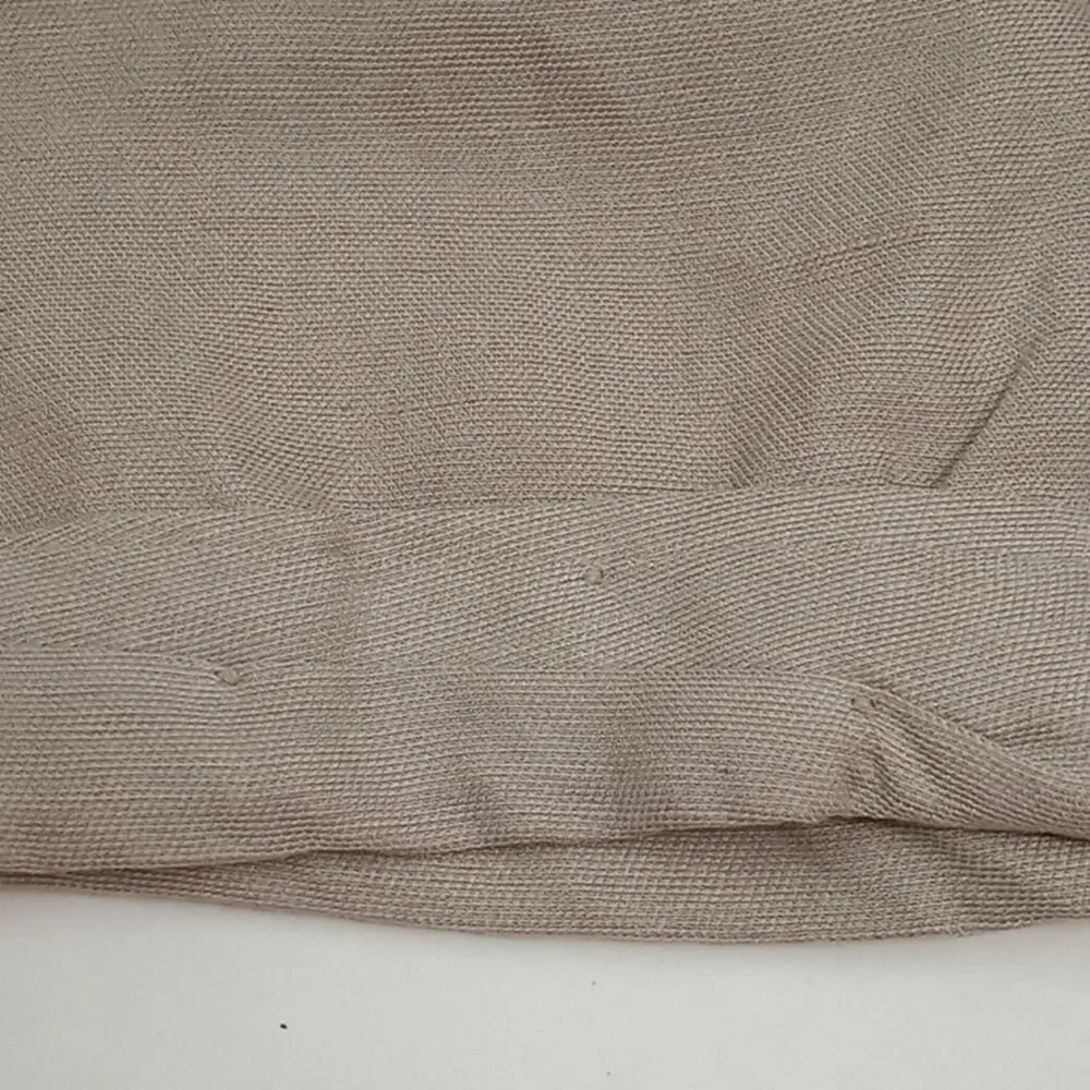 Wilfred Women's Light Brown Cropped Linen Blend Rolled Cuff Hem Pants Size 8
